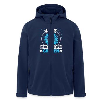Windkraft MACHT DEN GRÜNEN Lustig - Recycelte Männer Softshell-Jacke von Stanley/Stella - Navy - Vorne - AI Model Male 185 light (185cm)