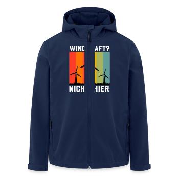 Anti Energiewende WINDKRAFT? NICHT HIER Lustig - Recycelte Männer Softshell-Jacke von Stanley/Stella - Navy - Vorne - AI Model Male 185 light (185cm)