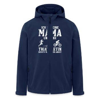 Mütter MAMA UND TRIATHLETIN KEINE ANGST Lustig - Recycelte Männer Softshell-Jacke von Stanley/Stella - Navy - Vorne - AI Model Male 185 light (185cm)