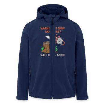 Waldarbeiter Holzfäller Geschenk Bäume fällen - Recycelte Männer Softshell-Jacke von Stanley/Stella - Navy - Vorne - AI Model Male 185 light (185cm)