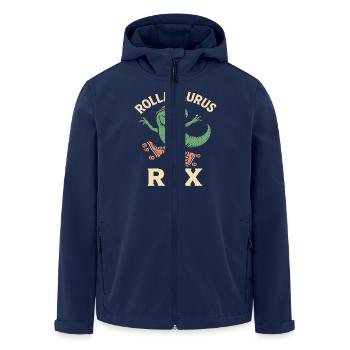 Dinosaur in sunglasses rides roller skates - Men’s Recycled Softshell Jacket by Stanley/Stella - navy - Front - AI Model Male 185 light (185cm)