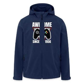 Awesome since 1956 birthday gaming gamer - Men’s Recycled Softshell Jacket by Stanley/Stella - navy - Front - AI Model Male 185 light (185cm)