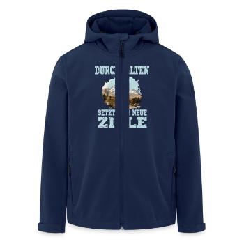 Persevere, set new goals, motivation, run - Men’s Recycled Softshell Jacket by Stanley/Stella - navy - Front - AI Model Male 185 light (185cm)