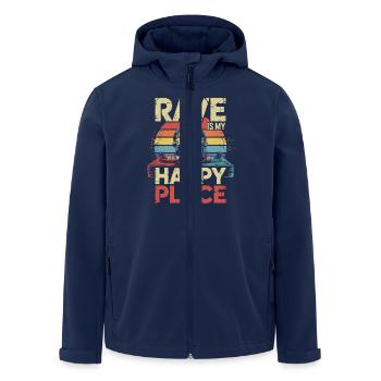 Rave My Happy Place Music Lover DJ Headphones - Men’s Recycled Softshell Jacket by Stanley/Stella - navy - Front - AI Model Male 185 light (185cm)