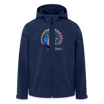 Exotic peacock with magnificent colors - Men’s Recycled Softshell Jacket by Stanley/Stella - navy - Front - AI Model Male 185 light (185cm)