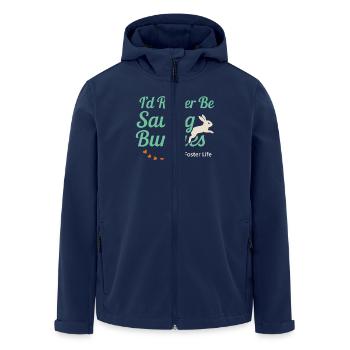 Bunny Mom Rabbit Rescue Adopt, Buy - Men’s Recycled Softshell Jacket by Stanley/Stella - navy - Front - AI Model Male 185 light (185cm)