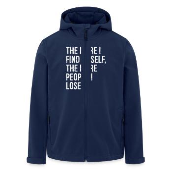 Je mehr ich mich selbst finde, desto mehr Menschen verliere ich - Recycelte Männer Softshell-Jacke von Stanley/Stella - Navy - Vorne - AI Model Male 185 light (185cm)