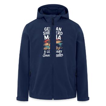 German Shepherd Mama, Legendary Snack Dealer - Men’s Recycled Softshell Jacket by Stanley/Stella - navy - Front - AI Model Male 185 light (185cm)