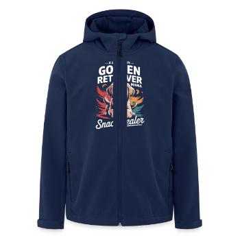 Golden Retriever Mom Mom, Snack Dealer - Men’s Recycled Softshell Jacket by Stanley/Stella - navy - Front - AI Model Male 185 light (185cm)