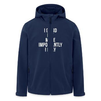 Ich grinde, aber noch wichtiger ist, ich bete - Recycelte Männer Softshell-Jacke von Stanley/Stella - Navy - Vorne - AI Model Male 185 light (185cm)
