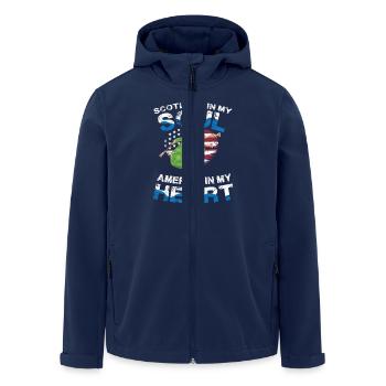 Scotland In My Soul America In My Soul - Men’s Recycled Softshell Jacket by Stanley/Stella - navy - Front - AI Model Male 185 light (185cm)