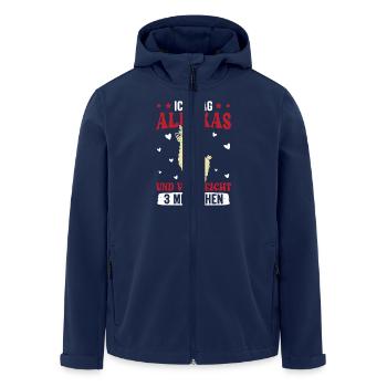 Alpaka Fan MAG ALPAKAS UND VIELLEICHT 3 MENSCHEN - Recycelte Männer Softshell-Jacke von Stanley/Stella - Navy - Vorne - AI Model Male 185 light (185cm)