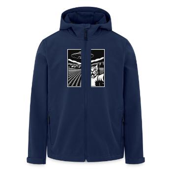 Funny Cat, Alien Machine - Recycelte Männer Softshell-Jacke von Stanley/Stella - Navy - Vorne - AI Model Male 185 light (185cm)