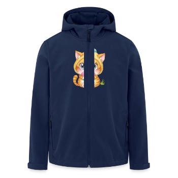 Niedliches Kätzchen Mit Herz Und Mütze - Recycelte Männer Softshell-Jacke von Stanley/Stella - Navy - Vorne - AI Model Male 185 light (185cm)