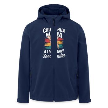 Chihuahua Mama, Legendary Snack Dealer - Men’s Recycled Softshell Jacket by Stanley/Stella - navy - Front - AI Model Male 185 light (185cm)