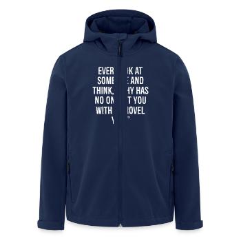 Hast du jemals jemanden angeschaut und darüber nachgedacht, warum noch niemand getroffen hat - Recycelte Männer Softshell-Jacke von Stanley/Stella - Navy - Vorne - AI Model Male 185 light (185cm)