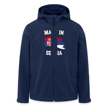 Made in Serbia - Men’s Recycled Softshell Jacket by Stanley/Stella - navy - Front - AI Model Male 185 light (185cm)