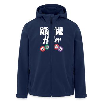 Bingoparty Lustiges Bingokugeln Design Bingoglück - Recycelte Männer Softshell-Jacke von Stanley/Stella - Navy - Vorne - AI Model Male 185 light (185cm)