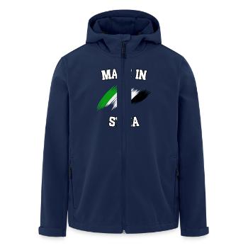 Fabriqué en Syrie - Veste softshell homme en polyester recyclé Stanley/Stella - marine - Devant - AI Model Male 185 light (185cm)