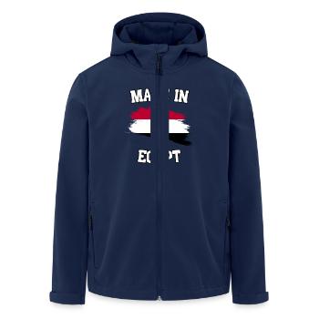 Made in Egypt - Men’s Recycled Softshell Jacket by Stanley/Stella - navy - Front - AI Model Male 185 light (185cm)