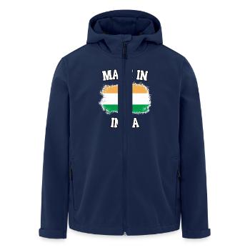 Made in India - Men’s Recycled Softshell Jacket by Stanley/Stella - navy - Front - AI Model Male 185 light (185cm)