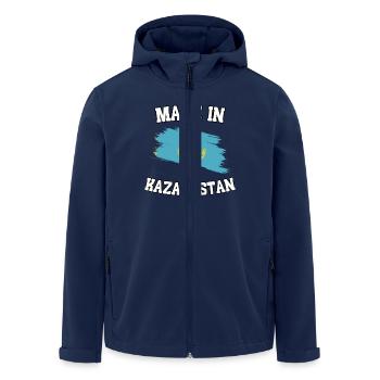 Made in Kasazkhstan - Recycelte Männer Softshell-Jacke von Stanley/Stella - Navy - Vorne - AI Model Male 185 light (185cm)