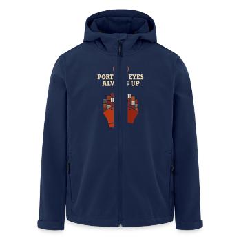 Schiff-sichtgerät Containerschiff Frachtschiff - Recycelte Männer Softshell-Jacke von Stanley/Stella - Navy - Vorne - AI Model Male 185 light (185cm)