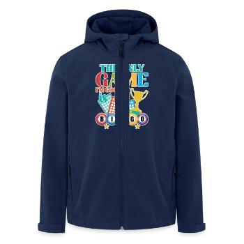 Bingo Geschenk für Bingospieler - Recycelte Männer Softshell-Jacke von Stanley/Stella - Navy - Vorne - AI Model Male 185 light (185cm)