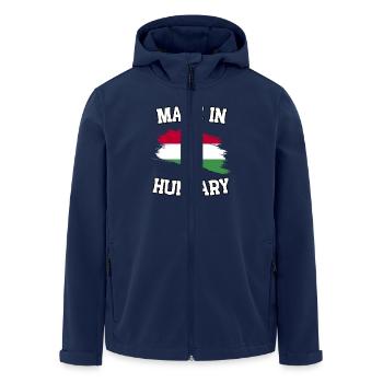 Made in Hungary - Men’s Recycled Softshell Jacket by Stanley/Stella - navy - Front - AI Model Male 185 light (185cm)