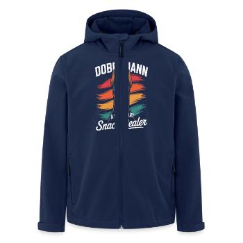 Doberman Mama, Legendary Snack Dealer - Men’s Recycled Softshell Jacket by Stanley/Stella - navy - Front - AI Model Male 185 light (185cm)