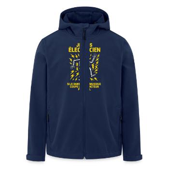 Electrician Man Humor - I'm an Electrician - Men’s Recycled Softshell Jacket by Stanley/Stella - navy - Front - AI Model Male 185 light (185cm)