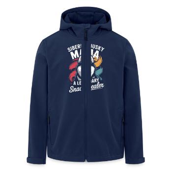 Siberian Husky Mama, Legendärer Snack-Dealer - Recycelte Männer Softshell-Jacke von Stanley/Stella - Navy - Vorne - AI Model Male 185 light (185cm)