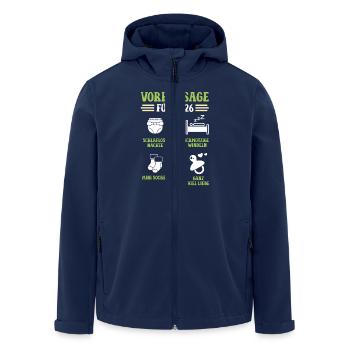 Schwangerschaft VORHERSAGE 2026 Lustiges - Recycelte Männer Softshell-Jacke von Stanley/Stella - Navy - Vorne - AI Model Male 185 light (185cm)