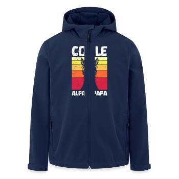 Bald Papa COOLE ALPAKAPAPA Retro Lustiges - Recycelte Männer Softshell-Jacke von Stanley/Stella - Navy - Vorne - AI Model Male 185 light (185cm)