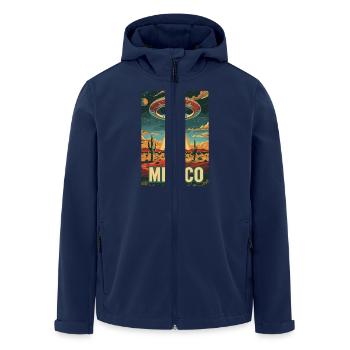 New Mexico UFO Wüste Illustration - Recycelte Männer Softshell-Jacke von Stanley/Stella - Navy - Vorne - AI Model Male 185 light (185cm)