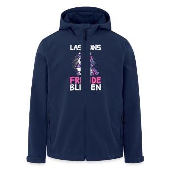 Mallorca LASS UNS FREMDE BLEIBEN Lustiges - Recycelte Männer Softshell-Jacke von Stanley/Stella - Navy - Vorne - AI Model Male 185 light (185cm)