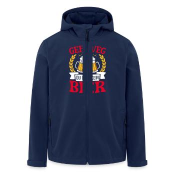 Malle GEH WEG DU BIST KEIN BIER Lustig - Recycelte Männer Softshell-Jacke von Stanley/Stella - Navy - Vorne - AI Model Male 185 light (185cm)
