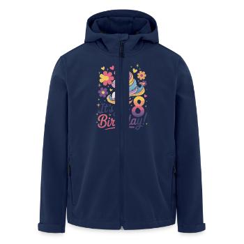 Es Ist Mein 8. Geburtstag Einhorn Party - Recycelte Männer Softshell-Jacke von Stanley/Stella - Navy - Vorne - AI Model Male 185 light (185cm)