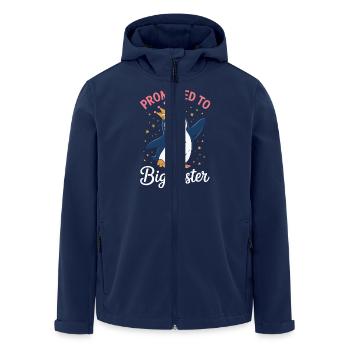 Promoted to Big Sister – Penguin Design - Men’s Recycled Softshell Jacket by Stanley/Stella - navy - Front - AI Model Male 185 light (185cm)