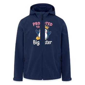 Promoted to Big Sister – Penguin Design - Men’s Recycled Softshell Jacket by Stanley/Stella - navy - Front - AI Model Male 185 light (185cm)