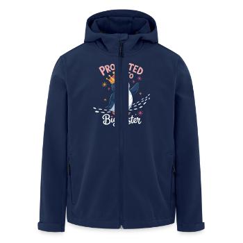 Promoted to Big Sister – Penguin Design - Men’s Recycled Softshell Jacket by Stanley/Stella - navy - Front - AI Model Male 185 light (185cm)