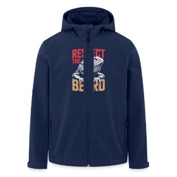 Respect the Beard! Bartagame Reptil Terraristik - Recycelte Männer Softshell-Jacke von Stanley/Stella - Navy - Vorne - AI Model Male 185 light (185cm)