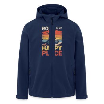 Rock My Happy Place Musik Liebhaber DJ Kopfhörer - Recycelte Männer Softshell-Jacke von Stanley/Stella - Navy - Vorne - AI Model Male 185 light (185cm)