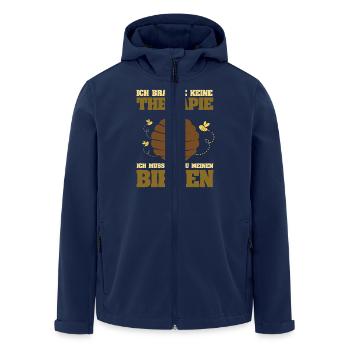 Imker Bienenzüchter Spruch Bienenliebhaber Imkerei - Recycelte Männer Softshell-Jacke von Stanley/Stella - Navy - Vorne - AI Model Male 185 light (185cm)
