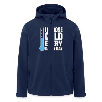Cold showers Mental hardness Cold exposure - Men’s Recycled Softshell Jacket by Stanley/Stella - navy - Front - AI Model Male 185 light (185cm)