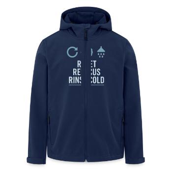 Kaltes Duschen Mentale Härte Kälteexposition - Recycelte Männer Softshell-Jacke von Stanley/Stella - Navy - Vorne - AI Model Male 185 light (185cm)
