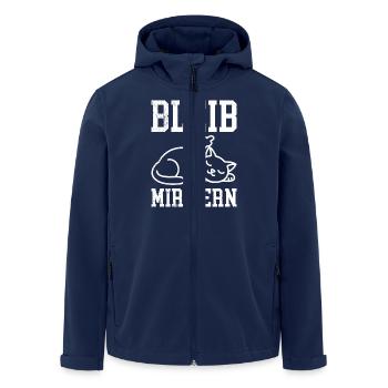 Mallorca BLEIB MIR FERN Anti Flirt Lustiges - Recycelte Männer Softshell-Jacke von Stanley/Stella - Navy - Vorne - AI Model Male 185 light (185cm)