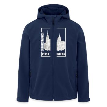 Schwarzenberg Perle - Recycelte Männer Softshell-Jacke von Stanley/Stella - Navy - Vorne - AI Model Male 185 light (185cm)