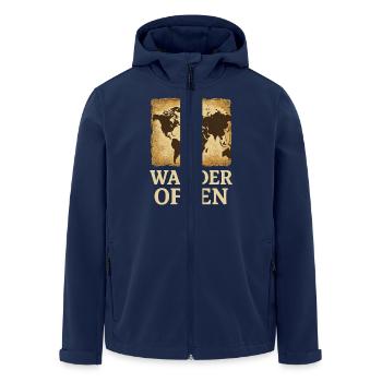Wander Often: Adventurous World Map - Men’s Recycled Softshell Jacket by Stanley/Stella - navy - Front - AI Model Male 185 light (185cm)
