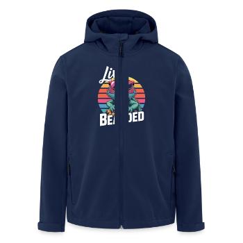 Live Bearded! Bartagame Reptil Terraristik - Recycelte Männer Softshell-Jacke von Stanley/Stella - Navy - Vorne - AI Model Male 185 light (185cm)